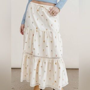 Weworewhat Midi Pull On Skirt - Antique White